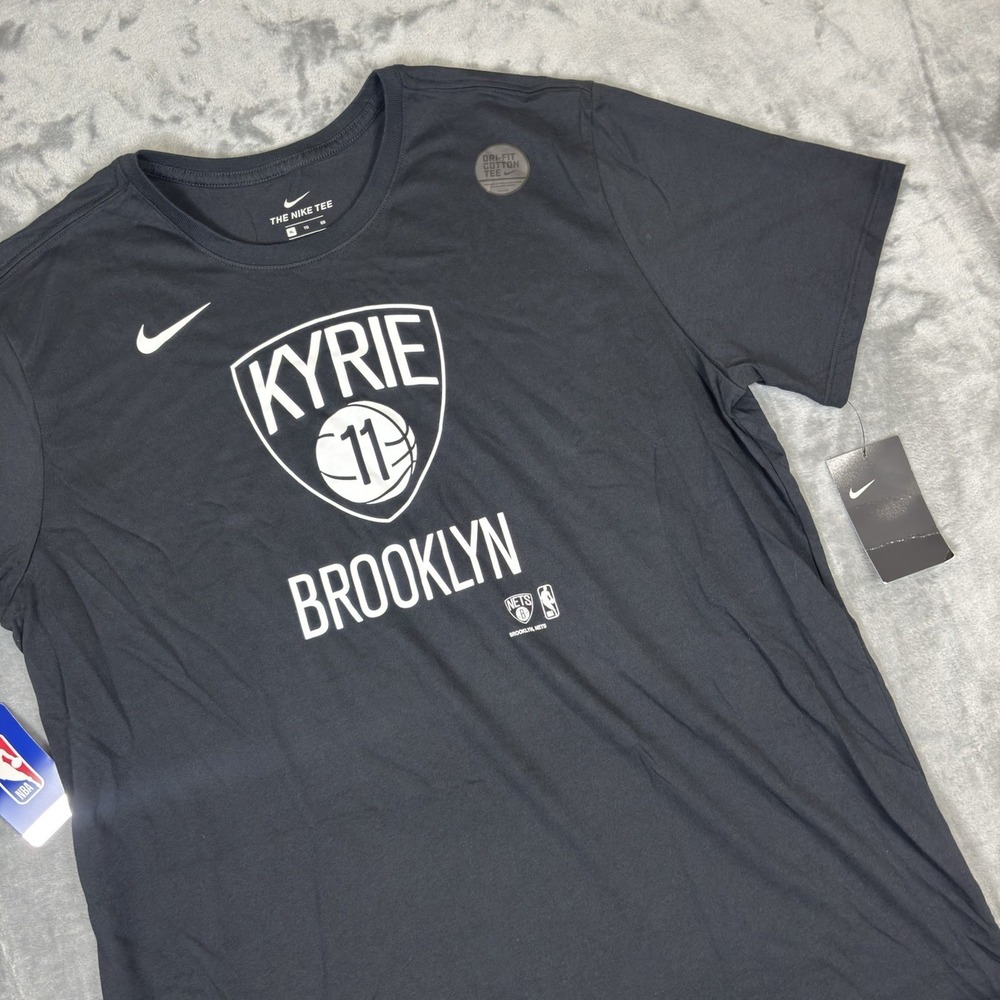 NWT Nike Dri-Fit T-Shirt KYRIE IRVING Brooklyn Nets #11 NBA New Black Mens XL